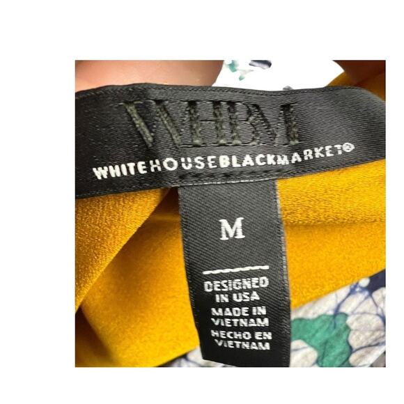 WHBM Gold Satin Kitten Bow Blouse Shirt Top Career Romantic Business Casual M - Picture 6 of 7